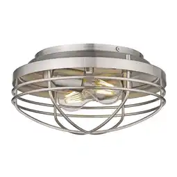 Walmart Seaport Flush Mount in Pewter with Pewter Metal Cage offer