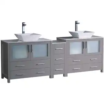 Walmart Fresca Torino 84 Double Sinks Modern Engineered Wood Bathroom Cabinet in Gray offer