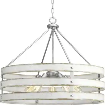 Walmart Progress Lighting P500090 Gulliver 5 Light 28 Wide Drum Chandelier - Galvanized Finish offer