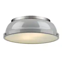 Walmart Duncan 14 Flush Mount in Pewter with a Gray Shade offer