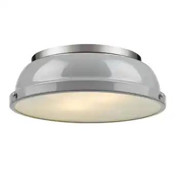 Walmart Duncan 14 Flush Mount in Pewter with a Gray Shade offer