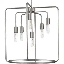 Walmart Bonn Collection Six-Light Galvanized Finish Farmhouse Pendant Light offer