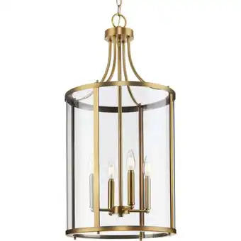 Walmart Progress Lighting P500391 Gilliam 4 Light 15 Wide Pillar Candle Pendant - Brass offer