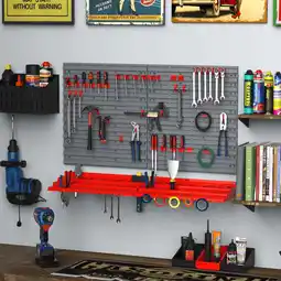 Walmart DURHAND 54 Piece Pegboard and Shelf Tool Organizer Wall Mounted DIY Garage Storage with 50 Hooks offer