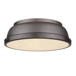 Walmart Duncan 14 Flush Mount in Rubbed Bronze with a Rubbed Bronze Shade offer