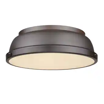 Walmart Duncan 14 Flush Mount in Rubbed Bronze with a Rubbed Bronze Shade offer