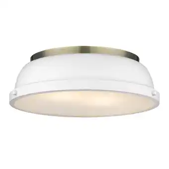 Walmart Duncan Flush Mount in Aged Brass with Matte White Shade offer