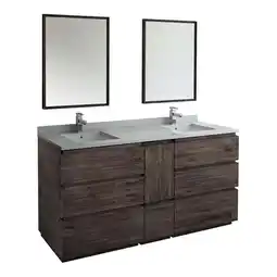 Walmart Fresca Formosa 72 Double Sinks Wood Bathroom Vanity with Mirrors in Brown offer