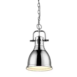 Walmart Duncan Small Pendant with Chain in Chrome with a Chrome Shade offer