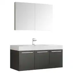 Walmart Vista 48Black Wall Hung Bathroom Vanity & Medicine Cabinet offer