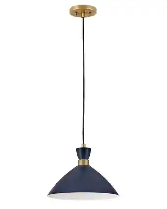 Walmart Lark 83257 Simon 1 Light 13 Wide Pendant / Semi-Flush Ceiling Fixture - Matte Navy offer