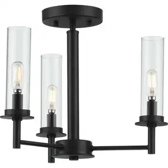 Walmart P400250-031-Progress Lighting-Kellwyn - 3 Light Convertible Semi-Flush Mount-Matte Black Finish offer