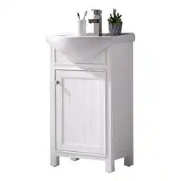 Walmart Design Element Marian 20 Solid Wood Single Sink Vanity in White offer