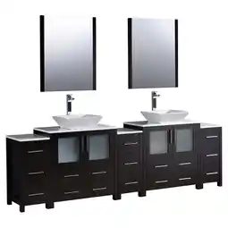 Walmart Torino 96Espresso Dbl Sink Bathroom Vanity & 3 Side Cabinets / Vessel Sinks offer