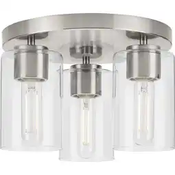 Walmart Progress Lighting P350237 Cofield 3 Light 12 Wide Flush Mount Ceiling Fixture - Nickel offer