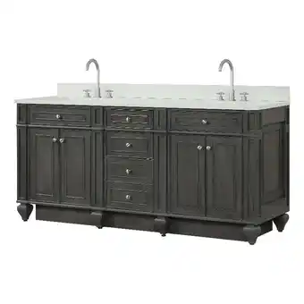 Walmart Design Element Winston 72 Solid Birch Hardwood Double Vanity in Gray offer