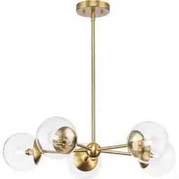 Walmart Atwell Collection Five-Light Brushed Bronze Mid-Century Modern Chandelier offer