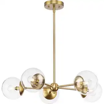 Walmart Atwell Collection Five-Light Brushed Bronze Mid-Century Modern Chandelier offer