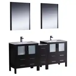 Walmart Torino 72Espresso Dbl Sink Bathroom Vanity & Side Cabinet / Integrated Sinks offer