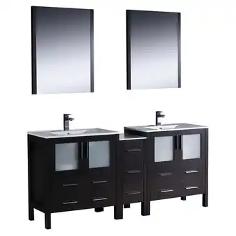 Walmart Torino 72Espresso Dbl Sink Bathroom Vanity & Side Cabinet / Integrated Sinks offer