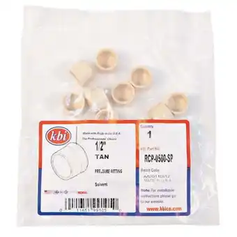 Walmart Kbi RCP-0500-SP CPVC Cap 0.5 in. Slip - Bag of 10 offer