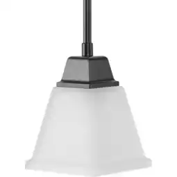 Walmart Clifton Heights Collection One-Light Modern Farmhouse Matte Black Etched Glass Mini-Pendant Light offer