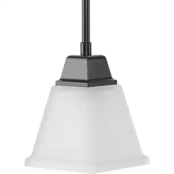 Walmart Clifton Heights Collection One-Light Modern Farmhouse Matte Black Etched Glass Mini-Pendant Light offer