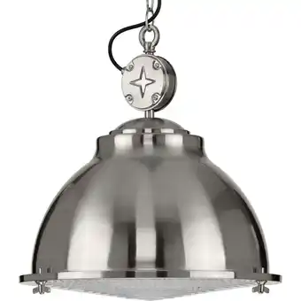 Walmart Medal Collection One-Light Brushed Nickel Clear Patterned Glass Coastal Pendant Light offer