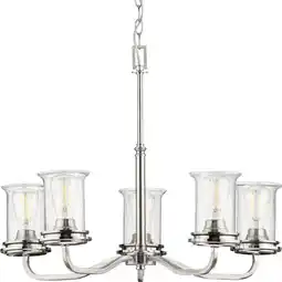 Walmart Progress Lighting P400206 Winslett 5 Light 27 Wide Chandelier - Nickel offer