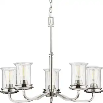 Walmart Progress Lighting P400206 Winslett 5 Light 27 Wide Chandelier - Nickel offer