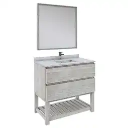 Walmart Fresca Stella 36 Single Bathroom Vanity w/ Open Base & Mirror in Ash Gray offer