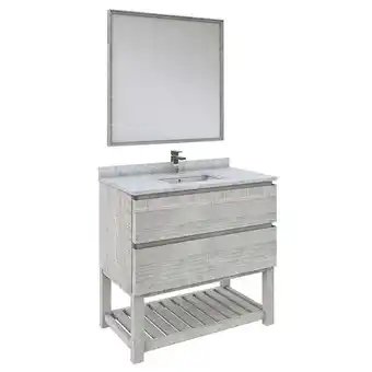 Walmart Fresca Stella 36 Single Bathroom Vanity w/ Open Base & Mirror in Ash Gray offer