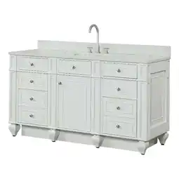 Walmart Design Element Winston 60 Solid Birch Hardwood Single Vanity in White offer