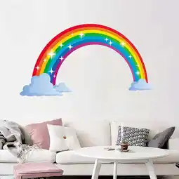 Walmart DBYLXMN Rainbow Wall Decal Kids Wall Sticker Nursery Home Bedroom Wall Wall Decal Glue offer