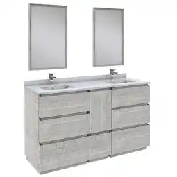 Walmart Fresca Stella 60 Double Bathroom Vanity w/ Mirrors in Ash Gray offer