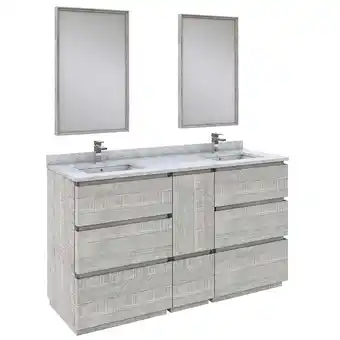 Walmart Fresca Stella 60 Double Bathroom Vanity w/ Mirrors in Ash Gray offer