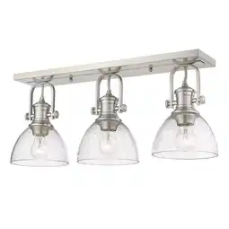 Walmart Golden Lighting Hines 3-Light Transitional Metal Semi-Flush Mount in Gold/Clear offer