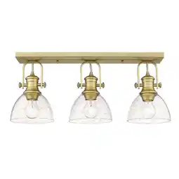 Walmart Golden Lighting Hines 3-Light Transitional Metal Semi-Flush Mount in Gold/Clear offer