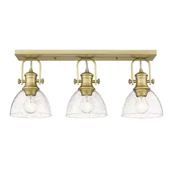 Walmart Golden Lighting Hines 3-Light Transitional Metal Semi-Flush Mount in Gold/Clear offer