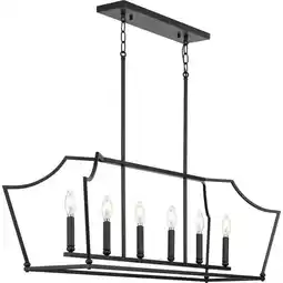 Walmart Progress Lighting P400300 Parkhurst 6 Light 42 Wide Taper Candle Chandelier - Black offer