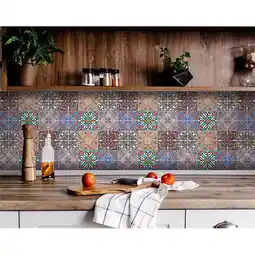 Walmart HomeRoots 400338 7 x 7 in. Mancuso Removable Blue Peel & Stick Tiles offer