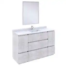 Walmart Fresca Stella 54 Single Bathroom Vanity w/ Mirror in Rustic White offer