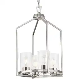 Walmart Goodwin Collection Four-Light Brushed Nickel Modern Farmhouse Hall & Foyer Light offer