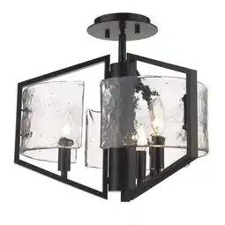 Walmart Golden Lighting Varsha Contemporary Metal Semi-Flush in Matte Black offer