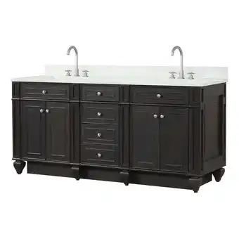 Walmart Design Element Winston 72 Solid Birch Hardwood Double Vanity in Walnut offer