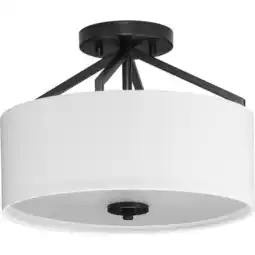 Walmart Progress Lighting P350239 Goodwin 2 Light 13 Wide Semi-Flush Drum Ceiling Fixture - Black offer