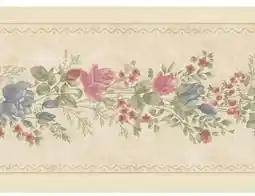 Walmart 879868 Vintage Rose Satin Beige Floral Meadow Border Wallpaper 992b07573 BVB03447 offer