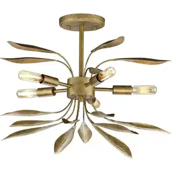 Walmart P350210-168-Progress Lighting-Mariposa - 5 Light Flush Mount-Antique Gold Finish offer