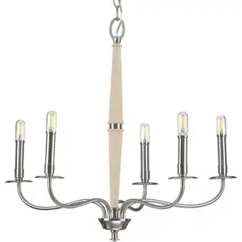 Walmart Durrell Collection Five-Light Brushed Nickel Coastal Chandelier Light offer