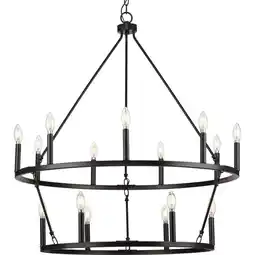 Walmart Gilliam Collection Nine-Light Matte Black New Traditional Chandelier offer